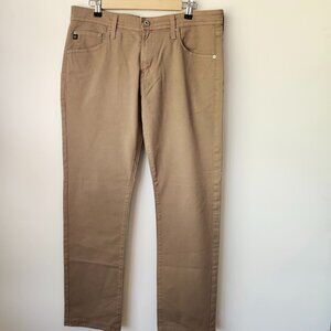 AG Matchbox Slim Straight Jeans size 33 Tan